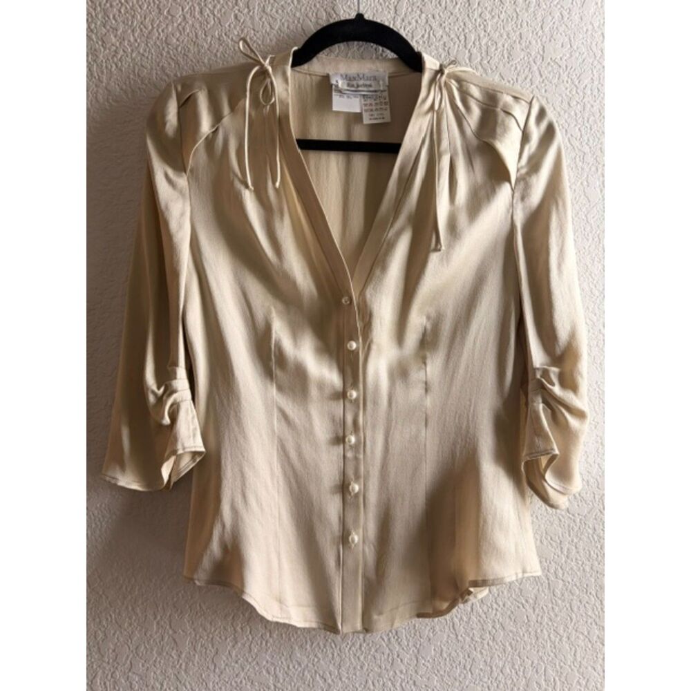 100% Silk Vintage Max Mara Blouse - Women's 4